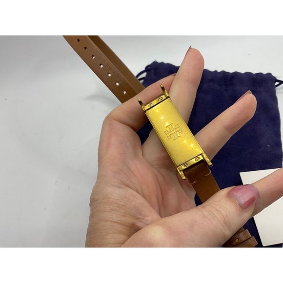 Tory Burch Fitbit Flex Double Wrap Leather Bracelet Bark Aged Gold - Picture 5 of 5